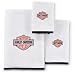 White Harley Davidson 3Pc Bath Towel Set