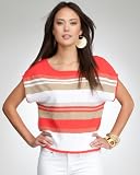 bebe Lurex Stripe Crop Sweater Top