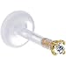 14K Gold 2.5mm CZ Bioplast Push In Labret Monroe Tragus