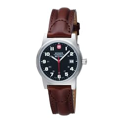 Wenger Swiss Military Men's 72917 Classic Field Black Dial Brown Leather Military Watch