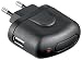 Wentronic USB Reiseladeadapter (230V auf USB (1A)) schwarz