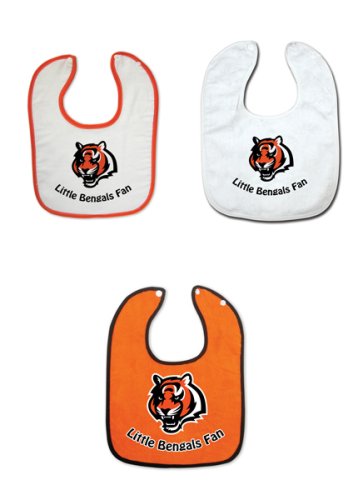Cincinnati Bengals 3 Pack Snap Bib Set