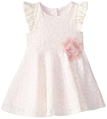 Girls Cotton/Knit Lace Applique  Dress