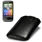 HTC DESIRE S HANDY TASCHE LEDER TASCHE CASE HÜLLE IN SCHWARZ