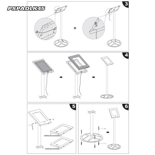 Pyle PSPADLK45 Tamper-Proof Anti-Theft iPad Kiosk Safe Security Public Floor Stand, Holder, Public Display Case with Cable Management for iPads 2/3/4