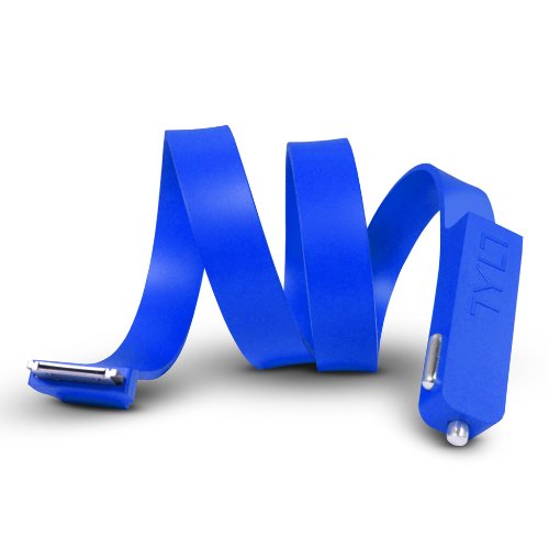 TYLT Band - Blue - Flat Silicone Dual-charging Apple/USB Car Charger