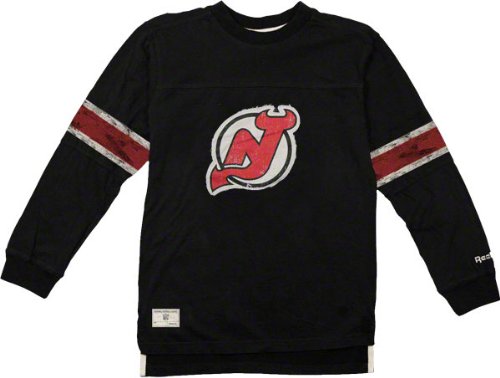 New Jersey Devils Youth Vintage Jersey Long Sleeve Crewneck T-Shirt