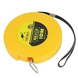 uxcell 巻き尺　巻尺　巻ルーラ　巻き取り式　テープ測定　ローリングルーラー　プラスチックスチール　イエロー　10M