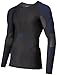 Skins Men's RY400 Compression Long Sleeve Recovery Top, Graphite/Blue, Medium