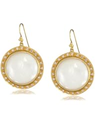Lauren Harper Collection Over the Moon 18k Gold, Mother-Of-Pearl and Diamond Round Earrings