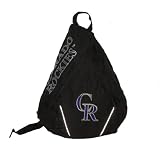 Colorado Rockies MLB Baseball Team Sling Shoulder Sports Bag / Athletic Backpack - Black (Size: one size )