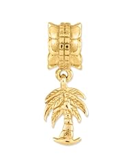 Sterling Silver Gold plated Reflections Palm Tree Dangle Bead