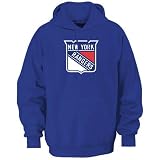 New York Rangers Majestic Deep Royal Tek Patch Hooded Sweatshirt