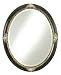 Oval Rust Glazed Black Frame Leaf Accent Mirror