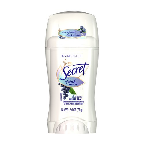 Secret Fresh Effects Invisible Solid Anti-Perspirant Deodorant, Blueberry White Tea, 2.6-Ounce Stick (Pack of 4)
