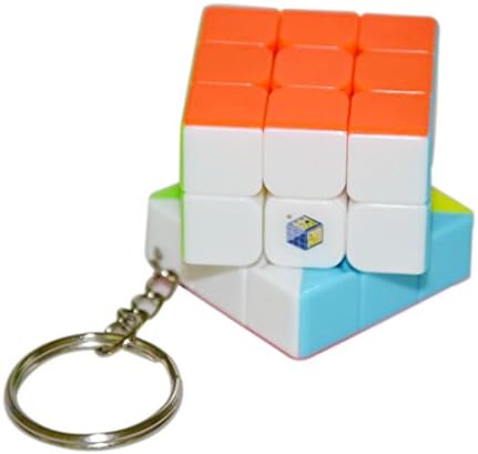 Zinkoda Mini 3x3x3 Stickerless Magic Cube Speed Cube wtih Key Ring - Pink