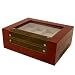 Watch Box 8 Watches Large Compartments Extra Clearance Burlwood Leather Finish Display Window