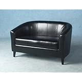 CENTURION PINE LUXURY BLACK 2 SEATER SMALL TUB SOFA WITH FREE TUB CHAIR FROM CENTURION PINEby CENTURION PINE