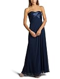 ABS Allen Schwartz Women's Strapless Chiffon Tucked Gown