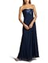 ABS Allen Schwartz Women's Strapless Chiffon Tucked Gown,Midnight,10