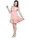 Allegra K Women Scoop Neck Sleeveless Dots Pleated Layered Dress