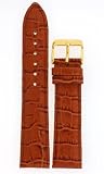 Watch Band Light Brown Genuine Leather Crocodile Grain 24 millimeter Tech Swiss