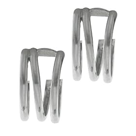 Sterling Silver Half Loop Hoop Stud Earrings