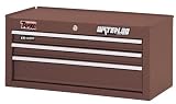 Waterloo TR51203B 26-Inch Wide by 12-Inch Deep by 12-1/4-Inch High Professional Use Brown Wrinkle 3 Drawer Intermediate Chest with Full Extension Ball Bearing Drawer Slides