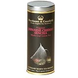 Harrisons & Crosfield Green Japanese Cherry Sencha, Pyramid Silken Tea Sachets, 16-count, 1.4-Ounce Caddy (Pack of 3)