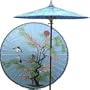 Asian Splendor 7 Foot Patio Umbrella With Base -Andamen Blue