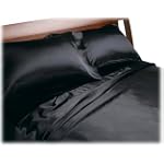 Divatex Home Fashions Royal Opulence Satin Queen Sheet Set, Black