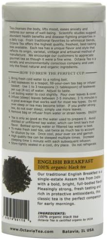 Octavia Tea English Breakfast (Organic Black Tea) Loose Tea, 2.65-Ounce Tins (Pack of 2)