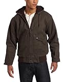 IMAGE OF Key Industries Men's Heavy Insulated Fleece Lined Hooded Duck Jacket, Bark, X-Large-Regular