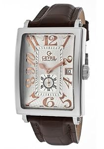 Gevril Men's 5045A Avenue of America Swiss Handcrafted Rose-Gold Sub-Second Leather Watch from Gevril
