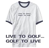 T-Shirt Ringer Silver Gray  Live To Golf  Sports