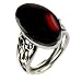 Baltic Crown Cut Cherry Amber and Sterling Silver Large Ring Sizes 5,6,7,8,9,10,11