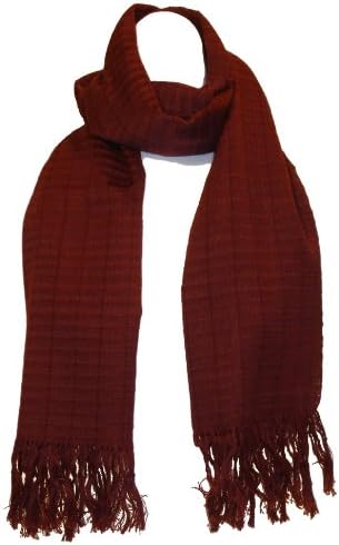 MayaWear Hand Woven Cotton Scarf - Chocolate Brown - High Quality Cotton