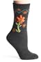 Hot Sox Women's Yarn Embroidered Floral Slipper Sock