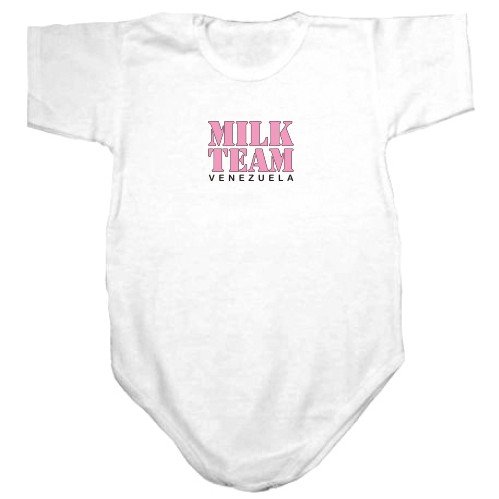 BABY BODYSUIT WHITE " MILK TEAM VENEZUELA " 3 - 6 Months