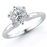 14K 1.50 Carat Round Cut Solitaire Diamond Engagement Ring (I-J ; I1-2)