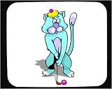 Mouse Pad with golfer, golf, playing, cat, animal