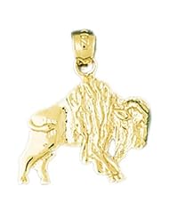 Dazzlers Solid 14 karats Gold Buffalo Charm Pendant available in three colors from jewelsberry (weights: 1.8 grams only)