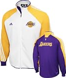Los Angeles Lakers adidas White 2009-2010 On-Court Warm Up Track Jacket - Small
