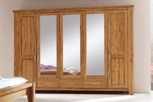 Kleiderschrank 5-türig in Wildeiche teilmassiv geölt und gewachst