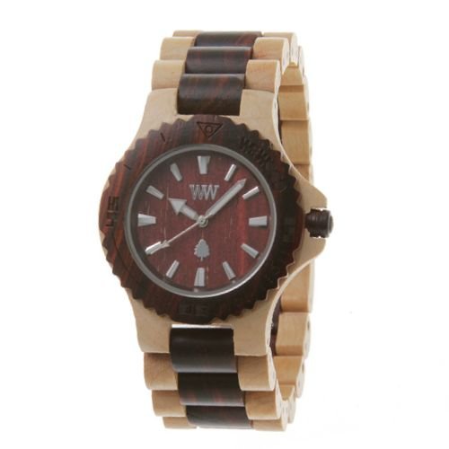Wewood Men's Date Beige/Brown Wooden Watch
