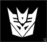 Decepticons Transformers Racing Decal Sticker (New) White