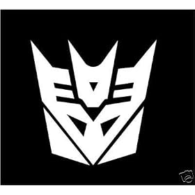 Decepticons Transformers Racing Decal Sticker (New) White