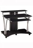 Office Star SAT21 Saturn Computer Desk, Black Silver