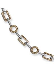 14k Gold White Gold White & Champagne Diamond Bracelet