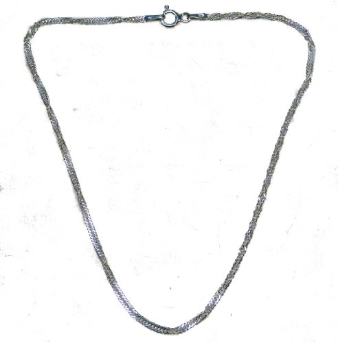 sehr feine gedrehte Singapur-Fusskette, Sterling-Silber 925